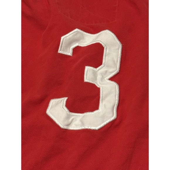 VTG Polo Ralph Lauren Navy Big Pony Mercer RL Team 3 Long Sleeve 3XLT Red Back # - Picture 8 of 9